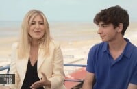 Amanda Sthers et son fils Léon Hesby dans l'émission "Sorties prévues en 2023" sur Canal +, pour la promotion du film "Les Promesses".