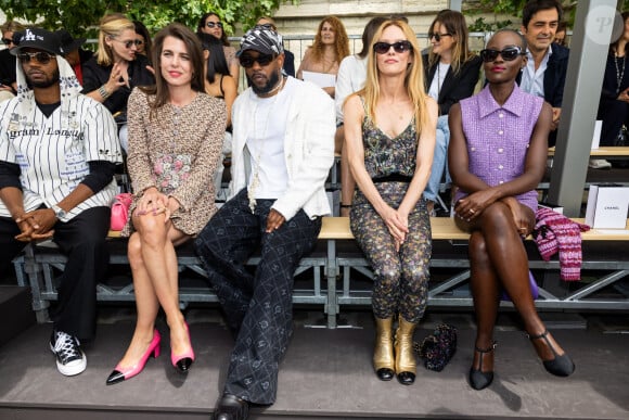 Paris, France. July 4, 2023. Charlotte Casiraghi, Kendrick Lamar, Vanessa  Paradis and Lupita Nyong'o attends the Chanel Haute couture Fall/Winter  2023/2024 show as part of Paris Fashion Week in Paris, France on