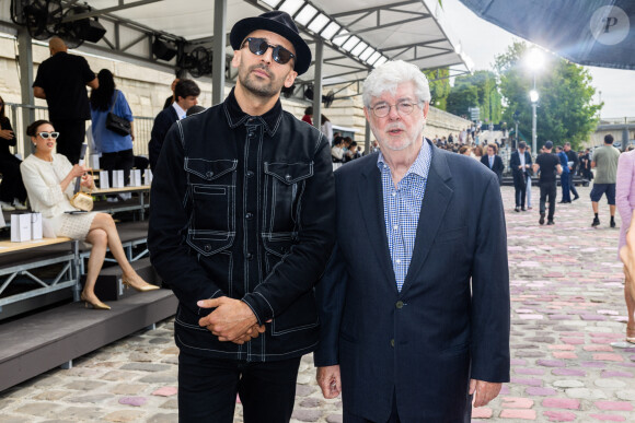 JR et George Lucas - Front row du défilé de mode Chanel collection Haute Couture Automne-Hiver 2023-2024 lors de la Fashion Week de Paris. Le 4 juillet 2023. © Borde-Rindoff/Bestimage