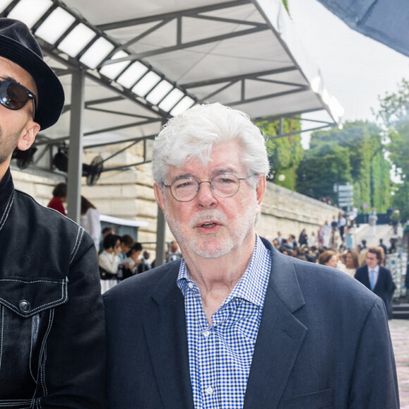 JR et George Lucas - Front row du défilé de mode Chanel collection Haute Couture Automne-Hiver 2023-2024 lors de la Fashion Week de Paris. Le 4 juillet 2023. © Borde-Rindoff/Bestimage