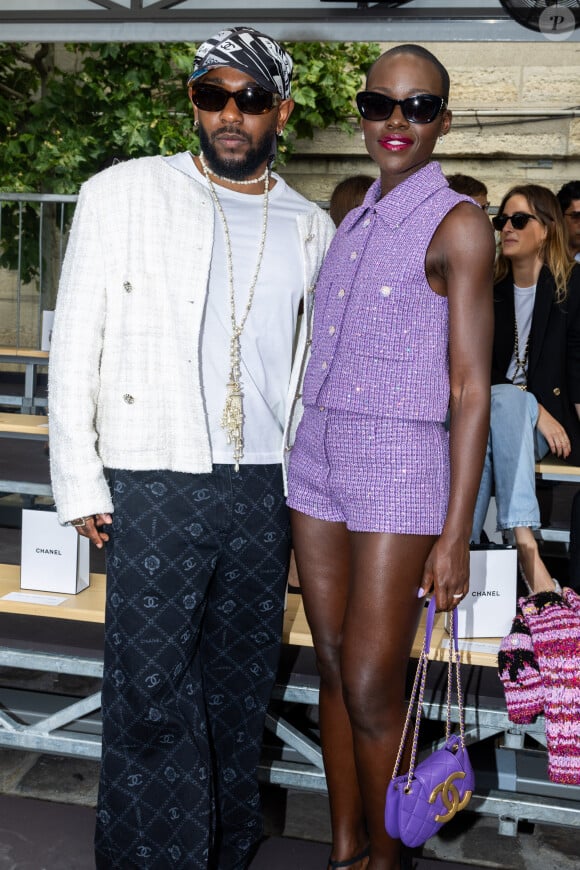Kendrick Lamar et Lupita Nyong'o - Front row du défilé de mode Chanel collection Haute Couture Automne-Hiver 2023-2024 lors de la Fashion Week de Paris. Le 4 juillet 2023. © Borde-Rindoff/Bestimage