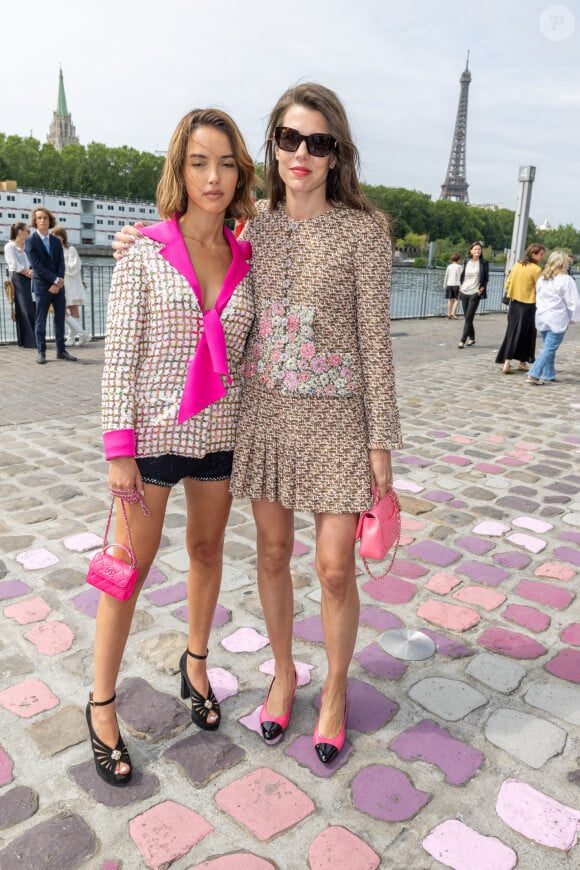 Lyna Khoudri et Charlotte Casiraghi - Front row du défilé de mode Chanel collection Haute Couture Automne-Hiver 2023-2024 lors de la Fashion Week de Paris. Le 4 juillet 2023. © Borde-Rindoff/Bestimage