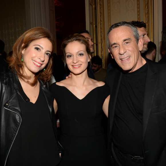 Exclusif - Léa Salamé, Thierry Ardisson et sa femme Audrey Crespo-Mara - Cérémonie des "GQ 2015, Les Hommes de l'Année" au Shangri-La Hotel à Paris, le 25 janvier 2016. © Rachid Bellak/Bestimage 