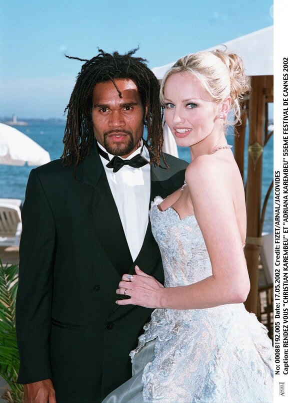 Adriana Karembeu et son mari Christian Karembeu 55ème festival de Cannes 2002