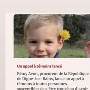 Ainsi Ingrid Chauvin a décidé de partager l'avis de recherche avec la photo du petit Émile.