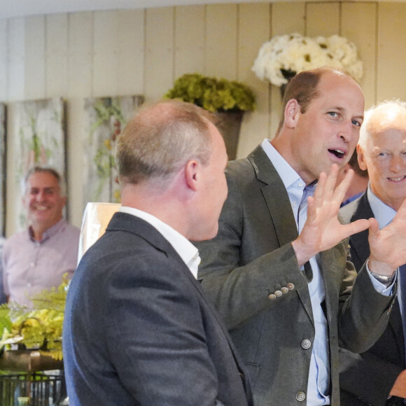 Le prince William, prince de Galles, inaugure le restaurant "The Orangery" à la pépinière du duché de Cornouailles, près de Lostwithiel, en Cornouailles, Royaume Uni, le 10 juillet 2023, qui a été construit dans le cadre d'une extension de neuf mois projet de création d'espaces visiteurs durables. 