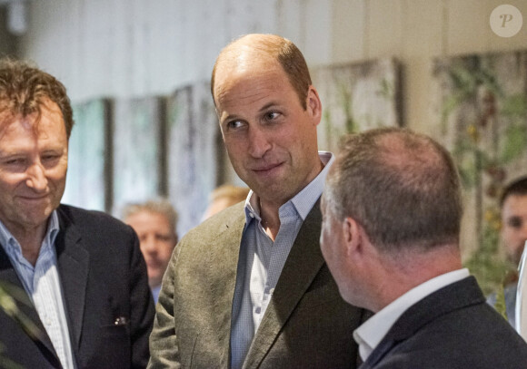 Le prince William, prince de Galles, inaugure le restaurant "The Orangery" à la pépinière du duché de Cornouailles, près de Lostwithiel, en Cornouailles, Royaume Uni, le 10 juillet 2023, qui a été construit dans le cadre d'une extension de neuf mois projet de création d'espaces visiteurs durables. 