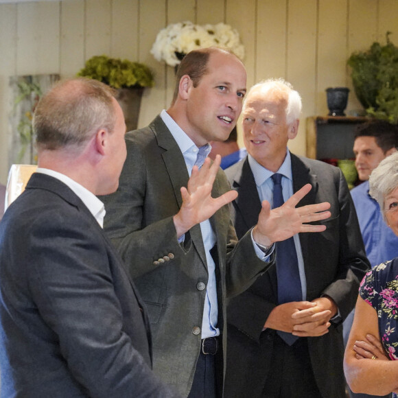 Le prince William, prince de Galles, inaugure le restaurant "The Orangery" à la pépinière du duché de Cornouailles, près de Lostwithiel, en Cornouailles, Royaume Uni, le 10 juillet 2023, qui a été construit dans le cadre d'une extension de neuf mois projet de création d'espaces visiteurs durables. 