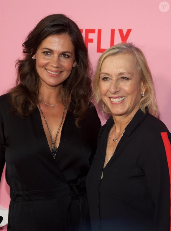 Julia Lemigova, Martina Navratilova à la première de la série Netflix "The Politician" au DGA Theatre à New York, le 26 septembre 2019.