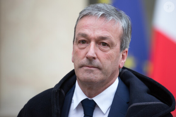 Philippe Vigier, président du groupe Libertés et territoires quitte le palais de l'Elysée après un entretien avec le président de la République à Paris le 6 février 2019. © Stéphane Lemouton / Bestimage