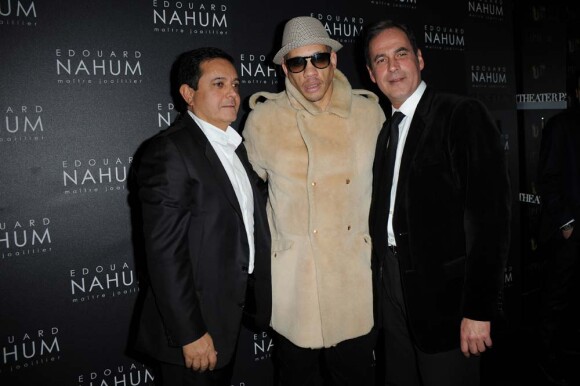 Edouard Nahum et JoeyStarr à l'anniversaire du joaillier Edouard Nahum, à Paris, le 3 mars 2010 !