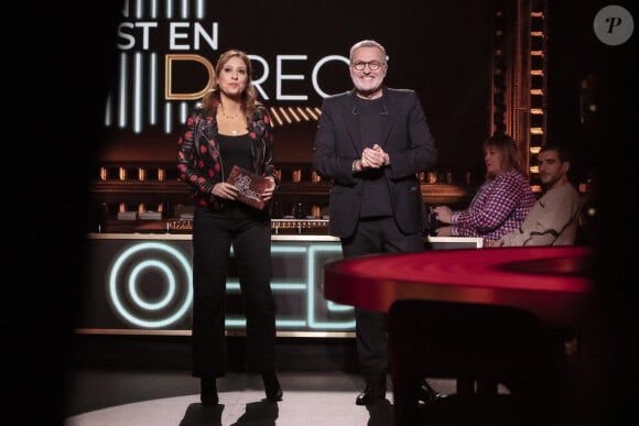 Exclusif - Léa Salamé, Laurent Ruquier - Enregistrement de l'émission On est en Direct (OEED) diffusée sur France 2 le 12 février 2022. © Jack Tribeca / Bestimage 