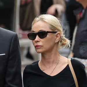 Emmanuelle Béart - Obsèques de Jane Birkin en l'église Saint-Roch à Paris. Le 24 juillet 2023. © Jacovides-KD Niko / Bestimage