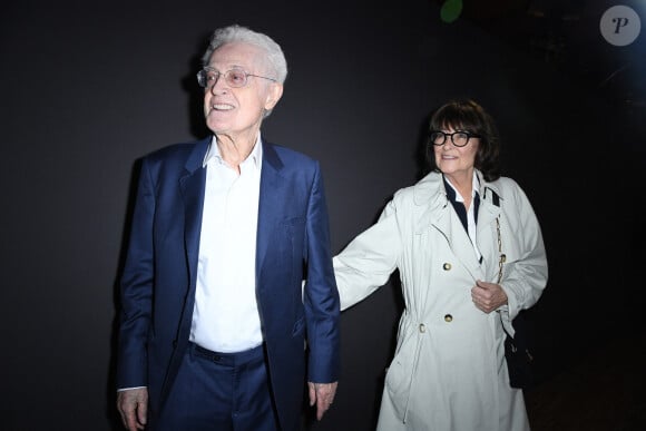 Lionel Jospin et sa femme Sylviane Agacinski - Vernissage de l'exposition Ruinart "Promenade en Champagne" au Carreau du Temple à Paris. Le 9 mars 2023 © Giancarlo Gorassini / Bestimage