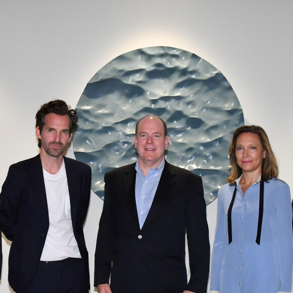 Exclusif - Robert Calcagno, Mathieu Lehanneur, le prince Albert II de Monaco, Nancy Dotta et Bertold Mueller - Après le succès chez Christie's à Paris en janvier dernier, la collection 50 Seas créée par le designe M.Lehanneur sera dévoilée au musée océanographique de La Principauté de Monaco du 22 avril au 6 mai. © Michael Alesi/Bestimage 