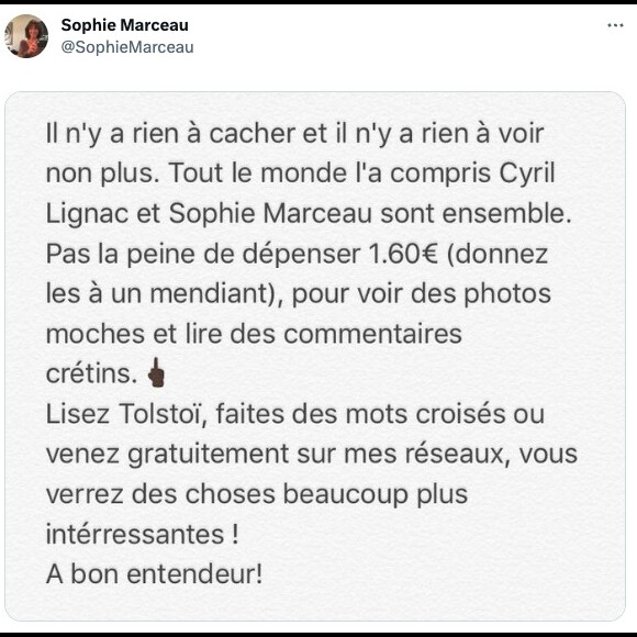 En 2016, sur la Toile, l'ex-partenaire à l'écran de Sheila O'Connor a ainsi poussé un coup de gueule mémorable quand son histoire d'amour avec Cyril Lignac a été mise en lumière dans les colonnes du magazine "Voici" !