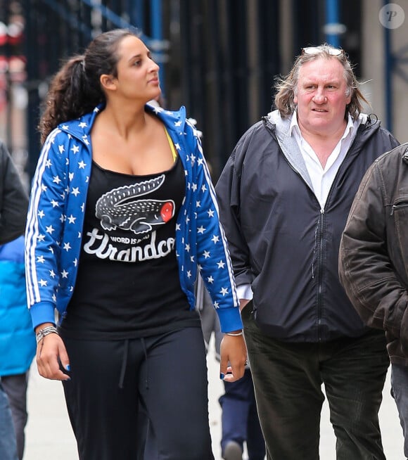 Gerard Depardieu dans les rues de New York avec sa fille Roxane Le 13 avril 2013