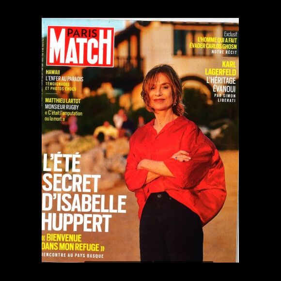 Isabelle Huppert en couverture du numéro du 17 août 2023 de "Paris Match".