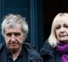 Ils "vivaient un bonheur "sans égal" à Europe 1, comme l'a rapporté la journaliste Catherine Nay
Exclusif - Gérard Leclerc et sa femme Julie - Sorties des obsèques de Jacques Collard en l'église Saint Roch à Paris le 6 avril 2023. © Christophe Clovis / Bestimage 