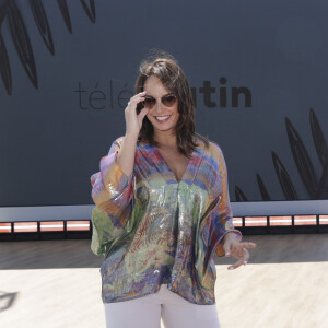 Exclusif - Julia Vignali sur le plateau de l"émission Télématin lors du 76ème Festival International du Film de Cannes, France, le 23 mai 2023. © Jack Tribeca/Bestimage 