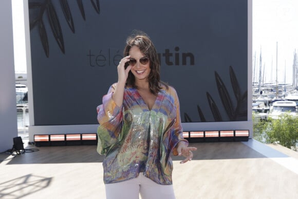 Exclusif - Julia Vignali sur le plateau de l"émission Télématin lors du 76ème Festival International du Film de Cannes, France, le 23 mai 2023. © Jack Tribeca/Bestimage 