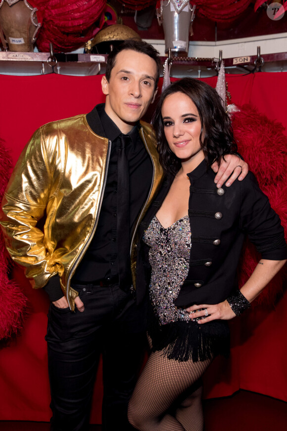 Exclusif - Grégoire Lyonnet et sa femme Alizée - Backstage de l'émission "Tous au Moulin Rouge pour le sidaction" au Moulin Rouge à Paris le 20 mars 2017. L'émission sera diffusée sur France 2 le samedi 25 mars à 21h00. © Cyril Moreau - Dominique Jacovides / Bestimage 