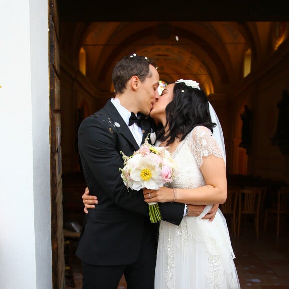 Exclusif - Mariage religieux en l'église de Villanova d' Alizée et Grégoire Lyonnet - Villanova le 18 juin 2016 © Olivier Huitel - Olivier Sanchez / Bestimage - Crystal