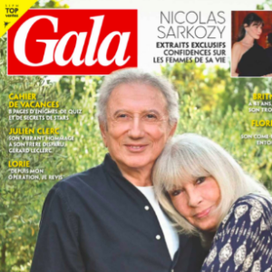 Michel Drucker et sa femme Dany en couverture du magazine "Gala", le 24 aout 2023.