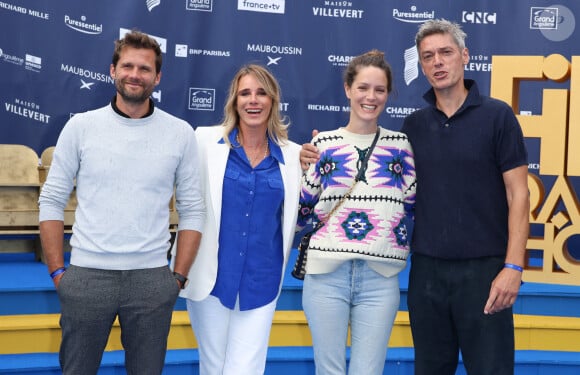 Alexis Michalik, Geraldine Danon, Director Stephane Caillard et Samuel Jouy - Arrivées sur le tapis bleu de la 16ème édition du festival du film francophone de Angoulême le 26 août 2023. © Coadic Guirec / Bestimage 