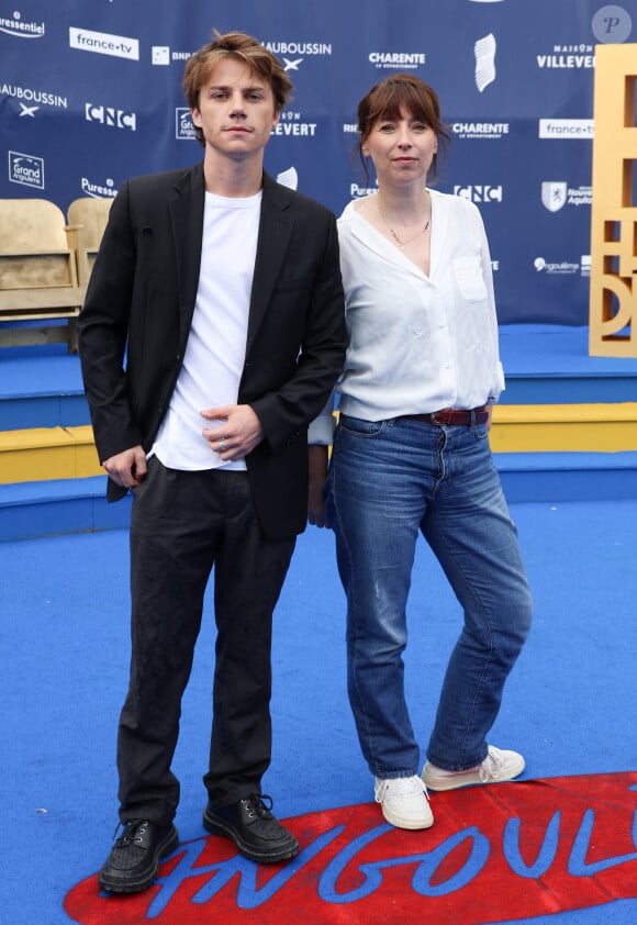 Felix Lefebvre et Delphine Deloget - Arrivées sur le tapis bleu de la 16ème édition du festival du film francophone de Angoulême le 26 août 2023. © Coadic Guirec / Bestimage 