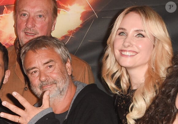 Luc Besson et Sand Van Roy - Avant-première du film "Taxi 5" au cinéma le Grand Rex à Paris, France, le 8 avril 2018. © Coadic Guirec/Bestimage