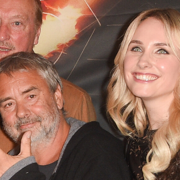 Luc Besson et Sand Van Roy - Avant-première du film "Taxi 5" au cinéma le Grand Rex à Paris, France, le 8 avril 2018. © Coadic Guirec/Bestimage
