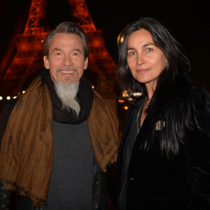 Exclusif - Florent Pagny et sa femme Azucena - Backstage du concert anniversaire des 130 ans de la Tour Eiffel à Paris, qui sera diffusé le 26 octobre sur France 2. Le 2 octobre 2019. © Perusseau-Veeren/ Bestimage