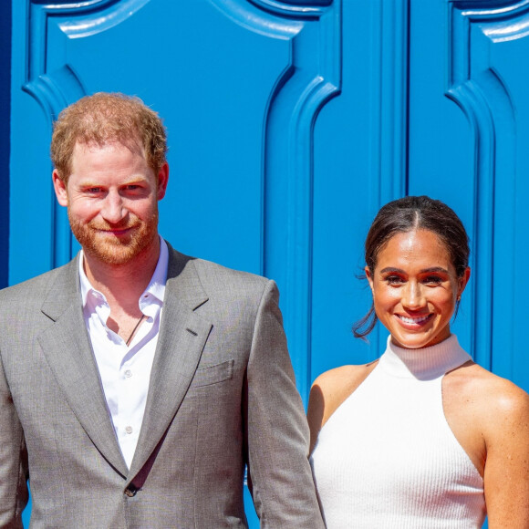 Le prince Harry, duc de Sussex et Meghan Markle, duchesse de Sussex, arrivent à l'hôtel de ville pour l'événement Invictus Games Dusseldorf 2023 One Year to Go, à Düsseldorf, Allemagne, le 6 septembre 2022. ©Backgrid USA / Bestimage
