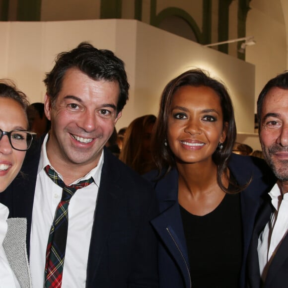 Lorie (Laure Pester), Stéphane Plaza, Karine Le Marchand et Bernard Montiel - Soirée de vernissage de la FIAC 2014 organisée par ORANGE au Grand Palais à Paris, le 22 octobre 2014. 