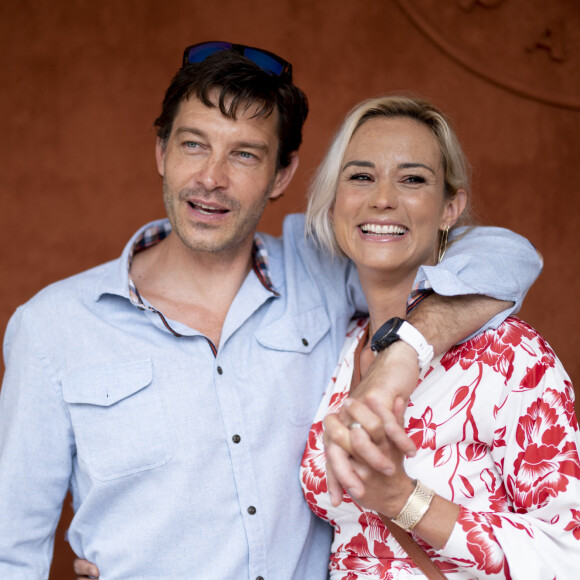 Elodie Gossuin et son mari Bertrand Lacherie au village lors des internationaux de France à Roland Garros le 12 juin 2021. © JB Autissier / Panoramic / Bestimage