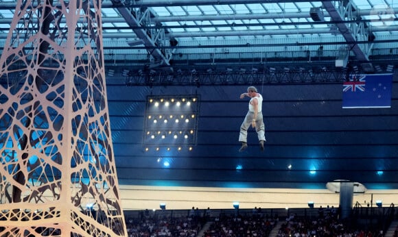 Jean Dujardin - Cérémonie d'ouverture de la Coupe du Monde de Rugby France 2023 avant le match de la Poule A entre la France et la Nouvelle-Zélande au Stade de France à Saint-Denis le 8 septembre 2023. © Dominique Jacovides/Bestimage 