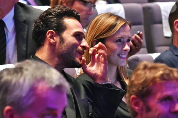 Maxim Nucci (Yodelice) et sa compagne Isabelle Ithurburu - Cérémonie des Sportel Awards qui récompense les plus vidéos de sport et les plus beaux ouvrages illustrés par le sport, à Monaco, le 25 octobre 2016. © Bruno Bebert/Bestimage