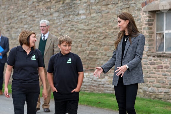 La princesse Kate (Middleton) de Galles en visite à l'association caritative We Are Farming Minds à Kings Pitt Farm à Hereford. Le 14 septembre 2023 