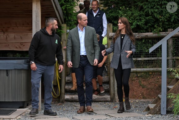 Le prince William, prince de Galles, et Catherine (Kate) Middleton, princesse de Galles, lors d'une visite à l'association caritative We Are Farming Minds à la ferme Kings Pitt de Hereford, Royaume Uni, le jeudi 14 septembre 2023. 