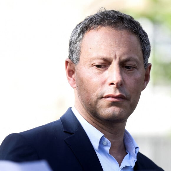Des violences dénoncées par le SDJ de BFMTV.
Marc-Olivier Fogiel, directeur général de BFM Tv, lors d'un rassemblement d'hommage au journaliste français tué en Ukraine, Frederic Leclerc-Imhoff, place de la République, Paris, le 10 juin 2022..© Stéphane Lemouton/Bestimage 