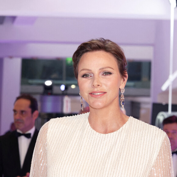 La princesse Charlène de Monaco lors du 74ème Gala de la Croix-Rouge Monégasque, qui se tient dans la mythique Salle des Etoiles du Sporting Monte-Carlo à Monaco. Cette année l'ambassadeur du gala n'est autre que la rock star internationale Robbie Wiliams. En cette occasion Robbie Williams s'est produit en concert exclusif à la Salle des Etoiles. Monaco, le 29 juillet 2023. © Claudia Albuquerque/Bestimage 