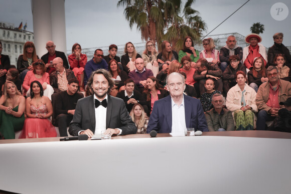Exclusif - Bertrand Chameroy, Pierre Lescure - Premier plateau de l'émission "C à vous" lors du 76ème Festival International du Film de Cannes le 17 mai 2023. © Jack Tribeca / Bestimage 