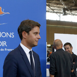 Gabriel Attal, ministre de l'Éducation nationale et de la Jeunesse, lors de la 47ème édition de la Compétition nationale des métiers organisée par WorldSkills France à Lyon le 16 septembre 2023. Cette compétition permet à des jeunes de toutes les régions de France de mesurer leur savoir-faire dans près de 70 métiers. Le concours national donne une vision globale et concrète des métiers et compétences d'aujourd'hui et permettra à des talents de représenter notre pays lors de la Compétition Mondiale des Métiers WorldSkills à Lyon en 2024. © Pascal Fayolle / Bestimage.