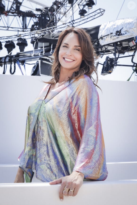 Exclusif - Julia Vignali en marge de l"émission Télématin lors du 76ème Festival International du Film de Cannes, France, le 23 mai 2023.