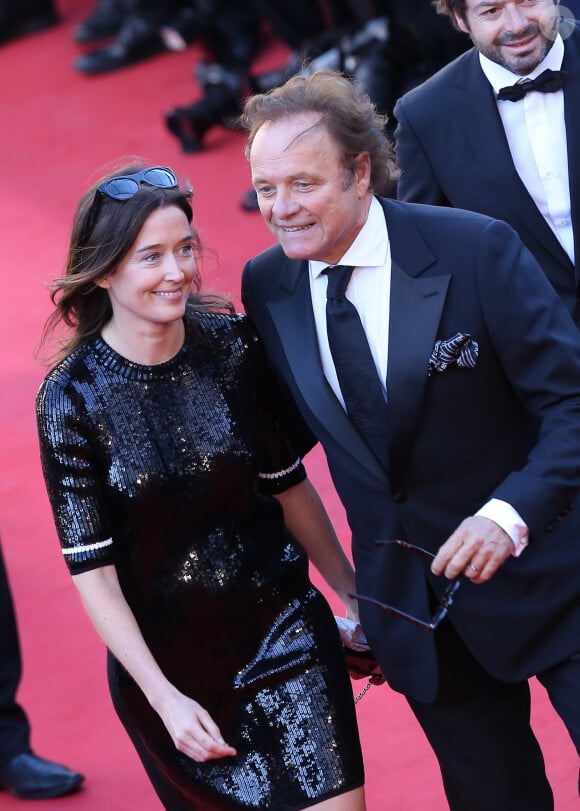 Diane de Mac Mahon et Guillaume Durand - Montee des marches du film "La Venus a la fourrure" lors du 66eme festival du film de Cannes. Le 25 mai 2013 