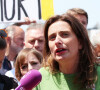 Marine Tondelier lors de la 14ème journée de manifestation contre la réforme des retraites à Paris le 6 juin 2023. © Jonathan Rebboah / Panoramic / Bestimage