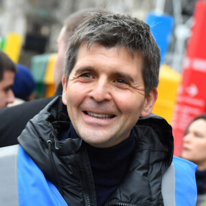 Thomas Sotto au lancement national du "Don'actions" pour la campagne de collecte du Secours populaire français à Paris, France, le 14 janvier 2023. © Veeren/Bestimage 