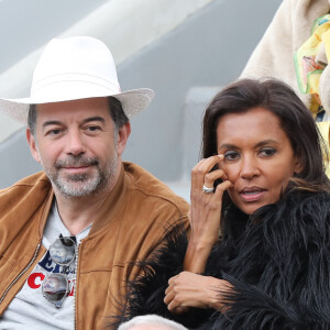 Stéphane Plaza et Karine Le Marchand - dans les tribunes des internationaux de France de tennis de Roland Garros à Paris, France, le 8 juin 2019. © Jacovides / Moreau/Bestimage 