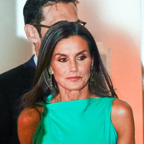 La reine Letizia d'Espagne lors de la présetation du prix "Retina Eco Awards 2023" à la Royal Tapestry Factory, le 25 septembre 2023 à Madrid en Espagne. Les "Retina Eco Awards 2023" sont organisés par PRISA Media en collaboration avec Capgemini et récompensent les plus grands projets pour leur innovation, leur impact et leur vialibité dans le combat contre les changements climatiques et environnementaux, en relation avec les principaux objectifs des Nations Unies dans le domaine du développement durable.